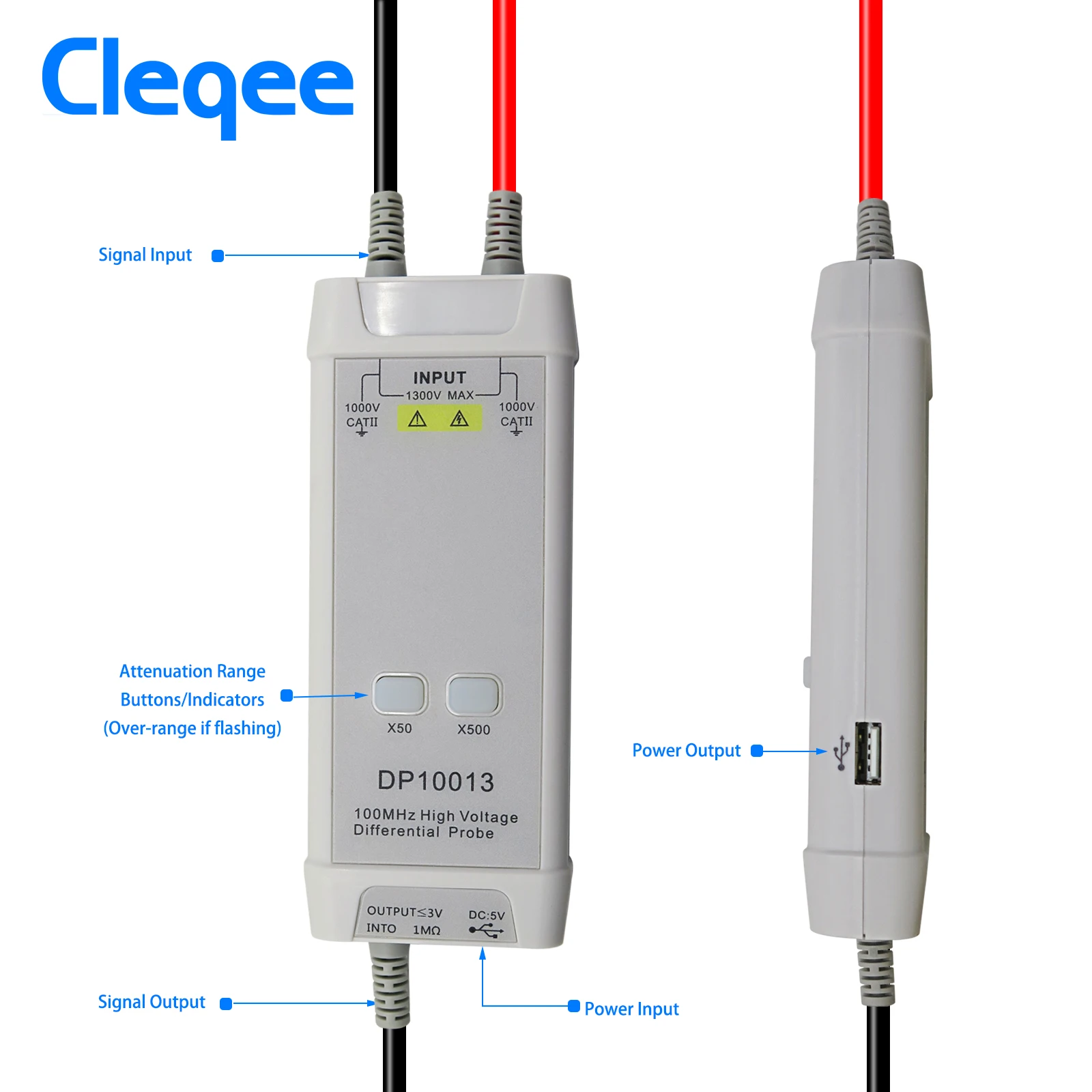 High Voltage Differential Probe 100Mhz 1300V - Cleqee 1300V 100MHz Oscilloscopio ad alta
